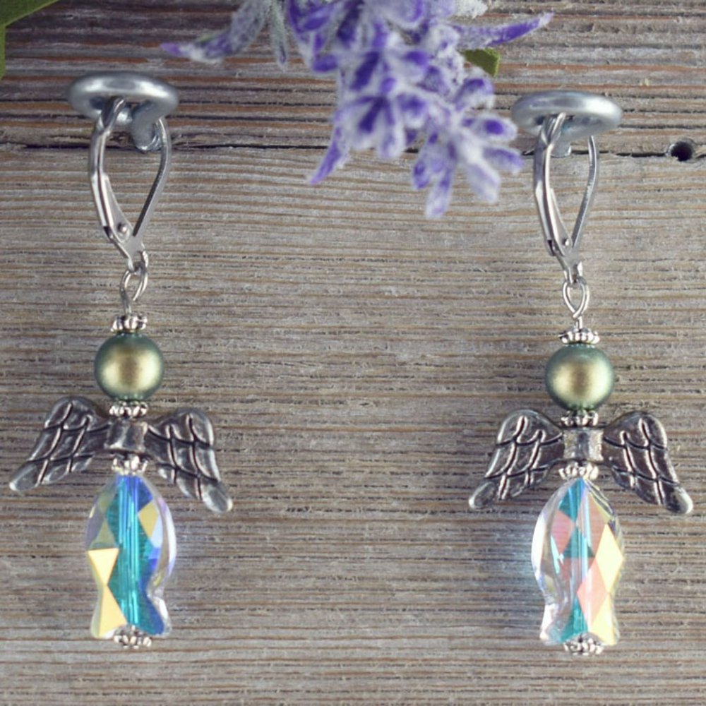 Blingy Swarovski Crystal Angel Earrings